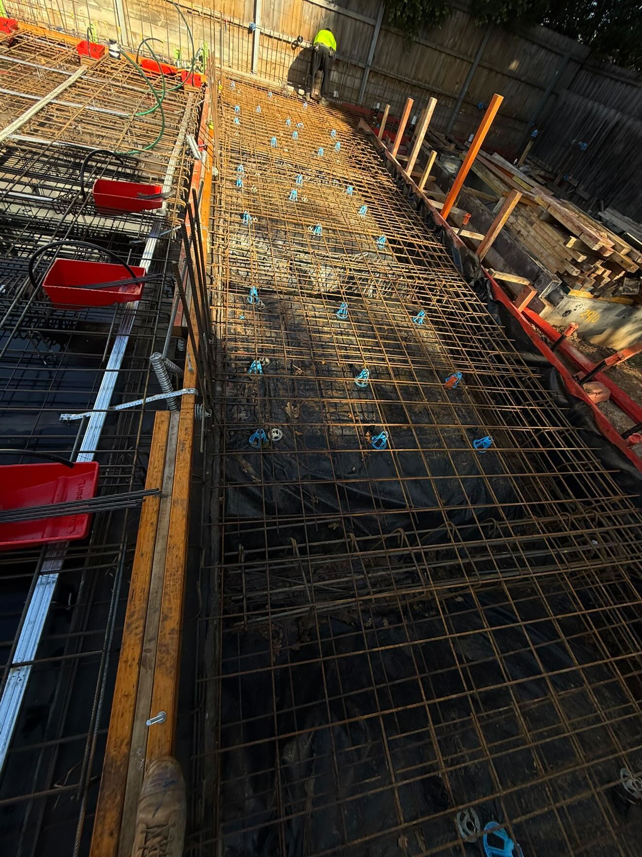 Reinforcement steel for a basement retention wall on a Melbourne site